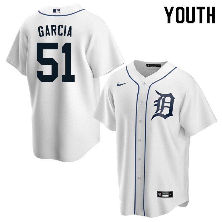 Nike Youth #51 Rony Garcia Detroit Tigers Baseball Jerseys Sale-White